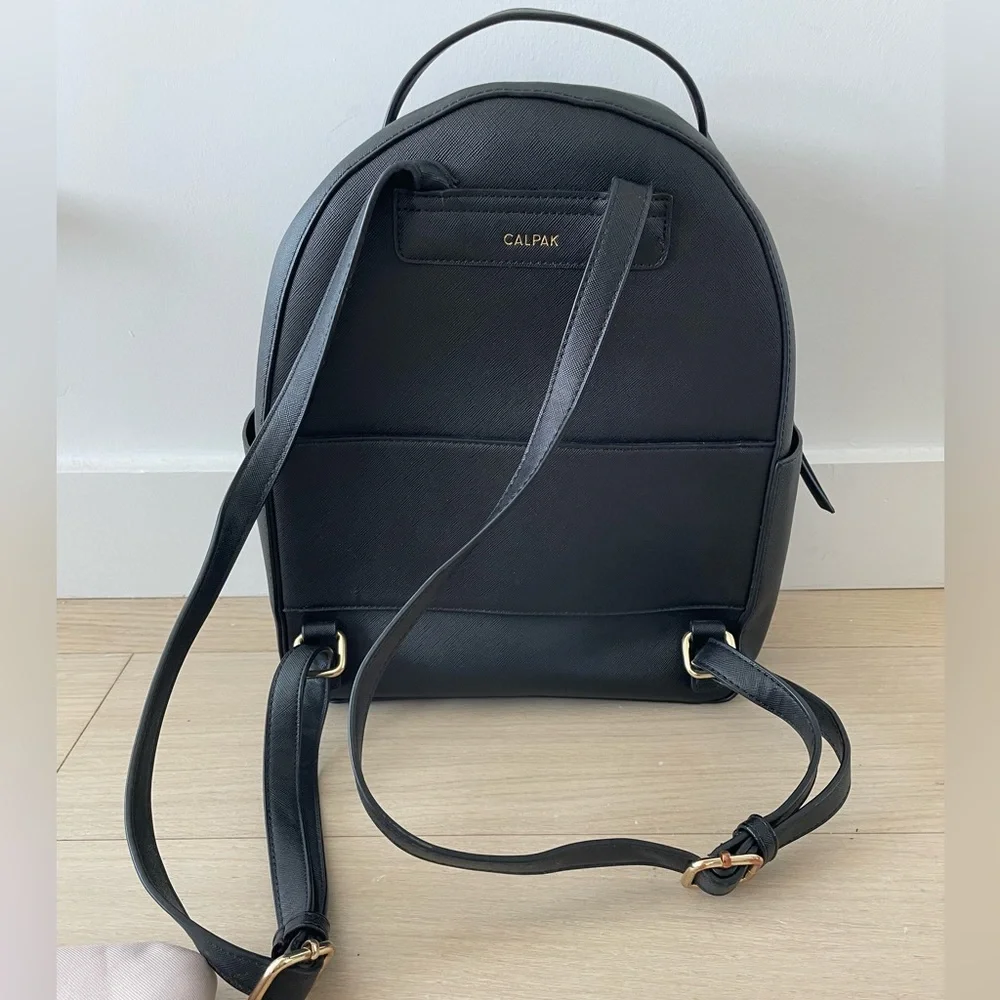 Calpak Black Kaya Backpack with Whipstitch Trim